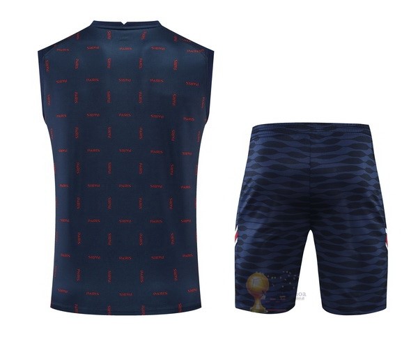 Calcio Maglie Formazione Sin Mangas Set Completo Paris Saint Germain 2022 2023 Blu Navy