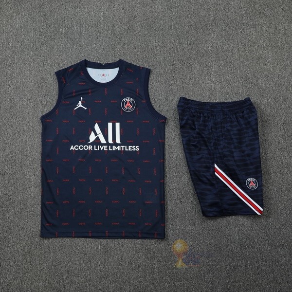 Calcio Maglie Formazione Sin Mangas Set Completo Paris Saint Germain 2022 2023 Blu Navy