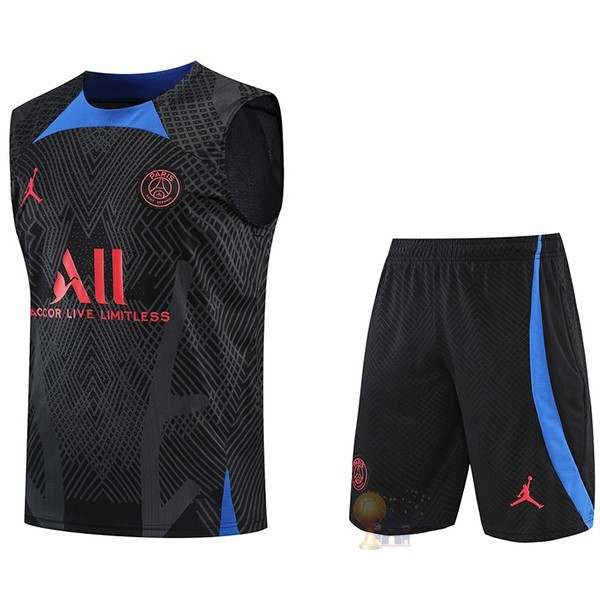 Calcio Maglie Formazione Sin Mangas Set Completo Paris Saint Germain 2022 2023 Nero Blu Rosso