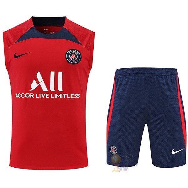 Calcio Maglie Formazione Sin Mangas Set Completo Paris Saint Germain 2022 2023 Rosso Blu