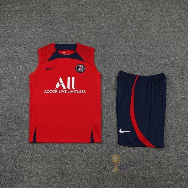 Calcio Maglie Formazione Sin Mangas Set Completo Paris Saint Germain 2022 2023 Rosso Blu