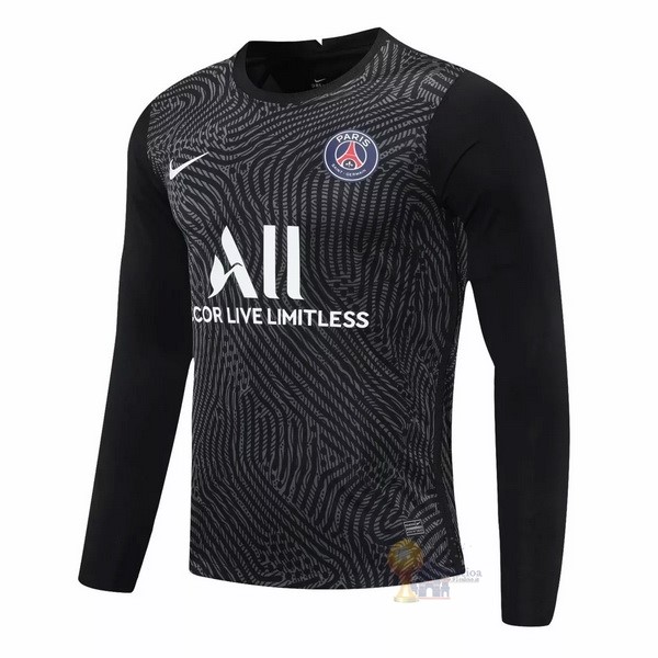 Calcio Maglie Manga Larga Portero Paris Saint Germain 2020 2021 Nero