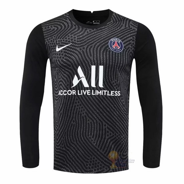 Calcio Maglie Manga Larga Portero Paris Saint Germain 2020 2021 Nero