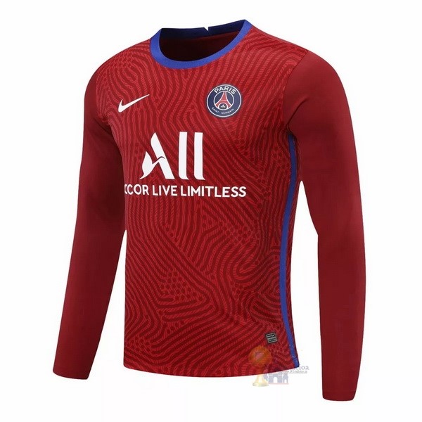 Calcio Maglie Manga Larga Portero Paris Saint Germain 2020 2021 Rosso