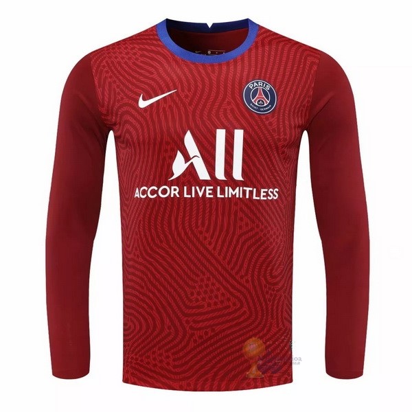 Calcio Maglie Manga Larga Portero Paris Saint Germain 2020 2021 Rosso