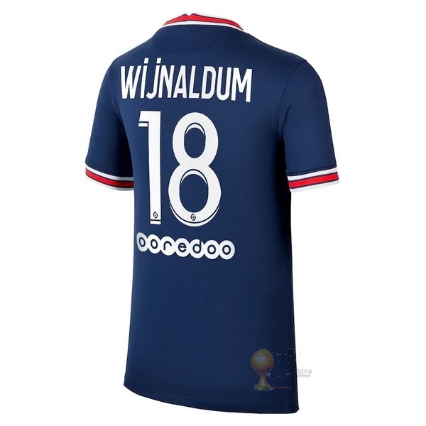Calcio Maglie NO.18 Wijnaldum Home Maglia Paris Saint Germain 2021 2022 Blu
