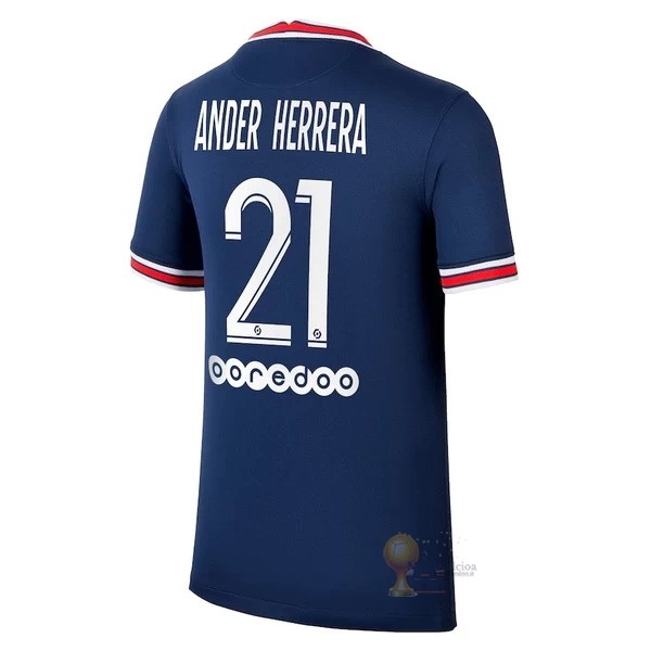 Calcio Maglie NO.21 Ander Herrera Home Maglia Paris Saint Germain 2021 2022 Blu