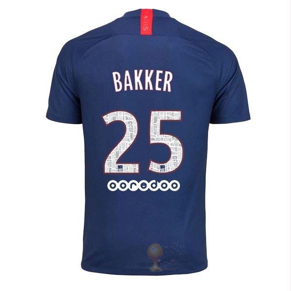 Calcio Maglie NO.25 Bakker Home Maglia Paris Saint Germain 2019 2020 Blu