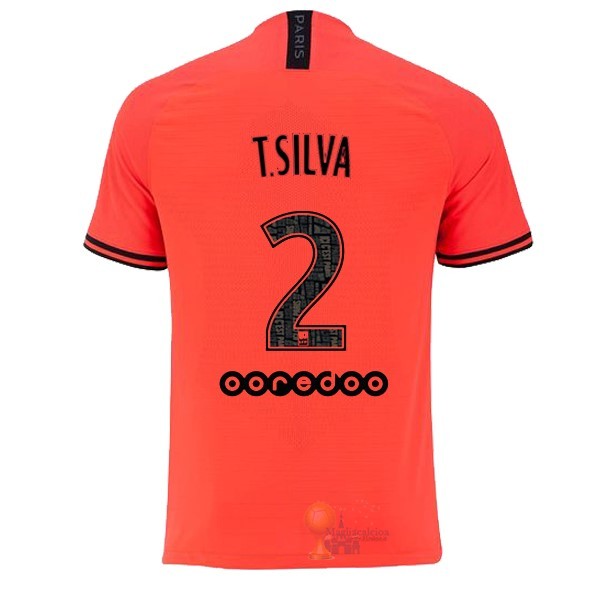 Calcio Maglie NO.2 T.Silva Away Maglia Paris Saint Germain 2019 2020 Oroange