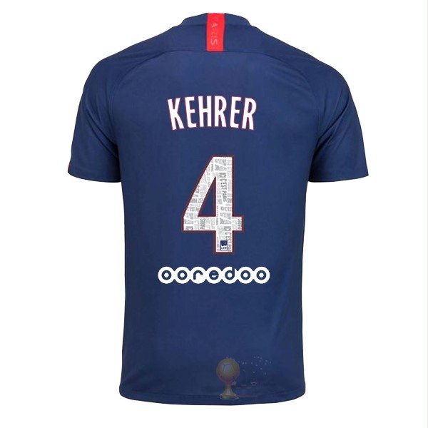 Calcio Maglie NO.4 Kehrer Home Maglia Paris Saint Germain 2019 2020 Blu