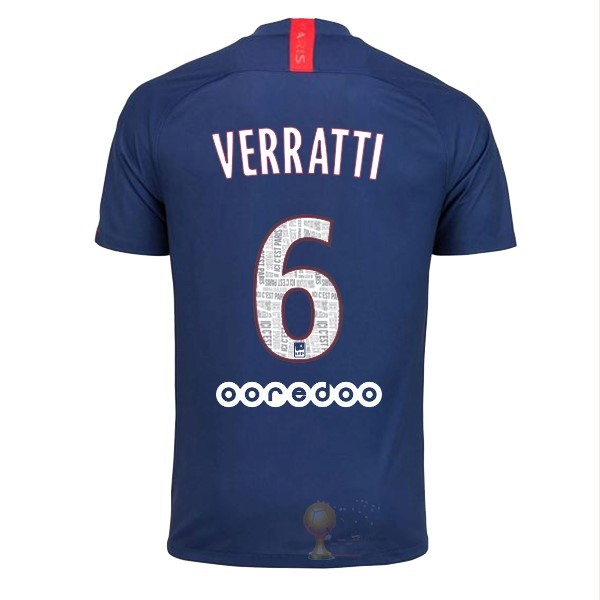 Calcio Maglie NO.6 Verratti Home Maglia Paris Saint Germain 2019 2020 Blu
