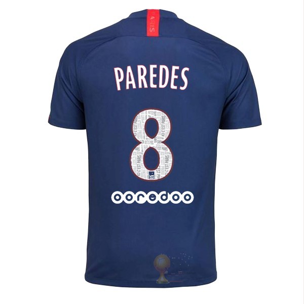 Calcio Maglie NO.8 Paredes Home Maglia Paris Saint Germain 2019 2020 Blu