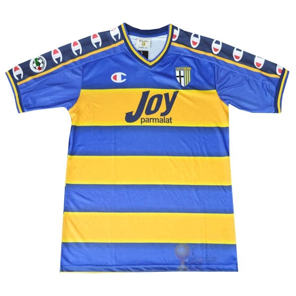 Calcio Maglie Home Maglia Parma Stile rétro 2001 2002 Blu Giallo