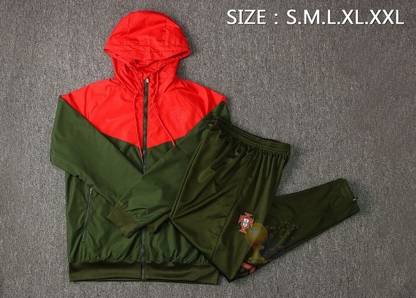 Calcio Maglie Set Completo Giacca a vento Portogallo 2021 Verde Rosso