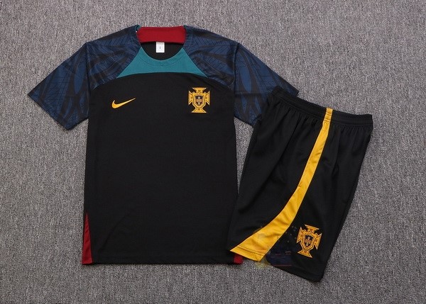 Calcio Maglie Formazione Set Completo Portogallo 2022 Nero I Verde