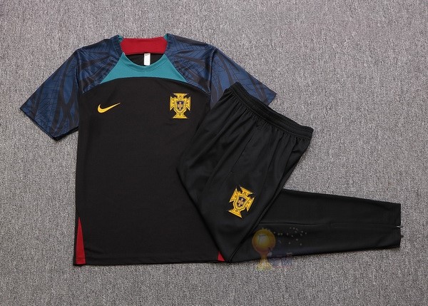 Calcio Maglie Formazione Set Completo Portogallo 2022 Nero Verde