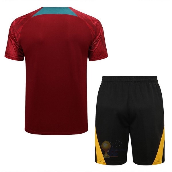 Calcio Maglie Formazione Set Completo Portogallo 2022 Rosso I Verde Nero