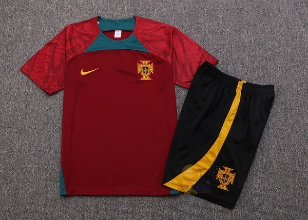 Calcio Maglie Formazione Set Completo Portogallo 2022 Rosso I Verde Nero
