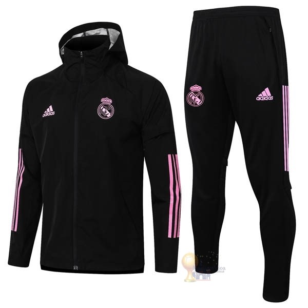 Calcio Maglie Conjunto Completo Rompevientos Real Madrid 2020 2021 Nero Rosa