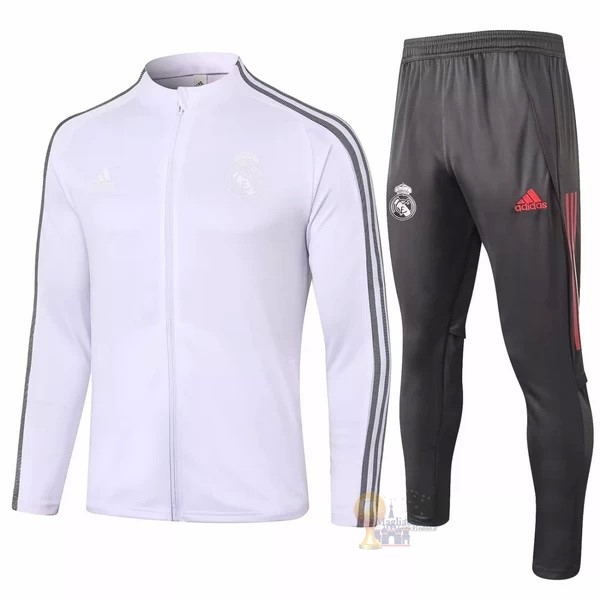 Calcio Maglie Giacca Real Madrid 2020 2021 Bianco Marrone
