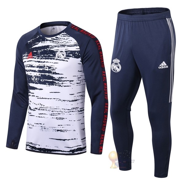Calcio Maglie Giacca Real Madrid 2020 2021 Blu Bianco