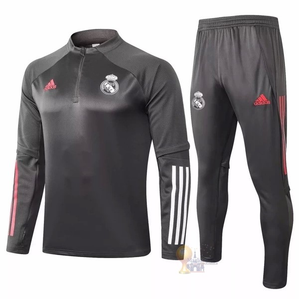 Calcio Maglie Giacca Real Madrid 2020 2021 Grigio Bianco
