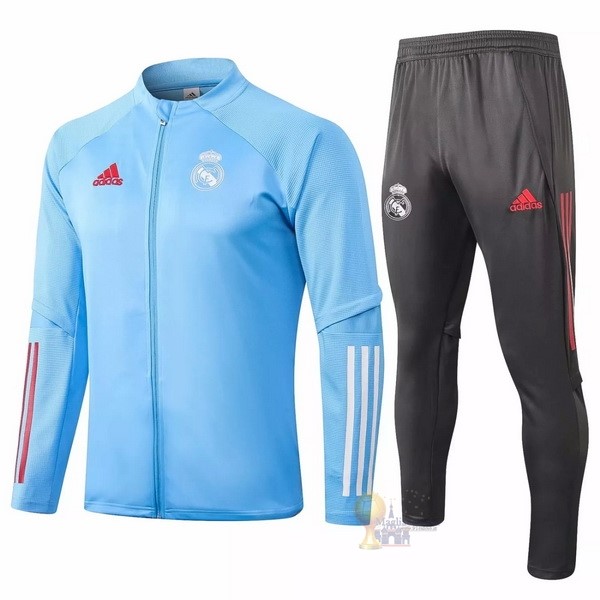 Calcio Maglie Giacca Real Madrid 2020 2021 Grigio Blu Luce