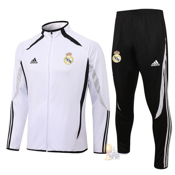 Calcio Maglie Giacca Real Madrid 2021 2022 Bianco II Nero