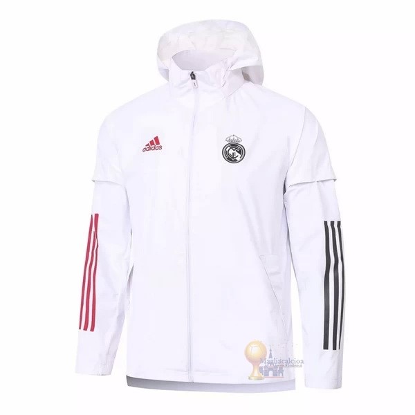 Calcio Maglie Giacca a vento Real Madrid 2020 2021 Bianco
