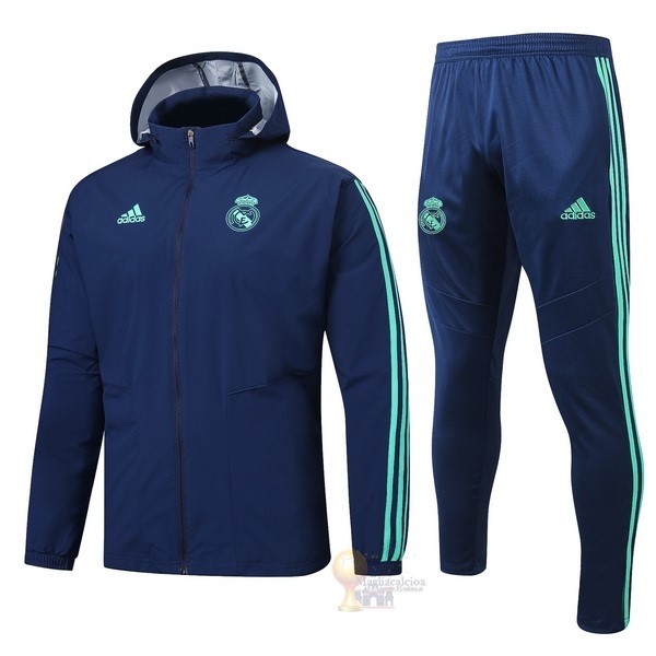 Calcio Maglie Set Completo Giacca a vento Real Madrid 2019 2020 Blu Verde