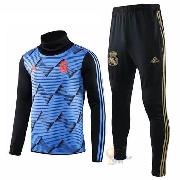 Calcio Maglie Tuta Presentazione Real Madrid 2019 2020 Blu Nero Giallo
