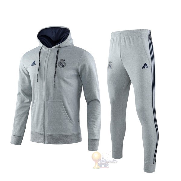 Calcio Maglie Tuta Presentazione Real Madrid 2019 2020 Grigio Nero