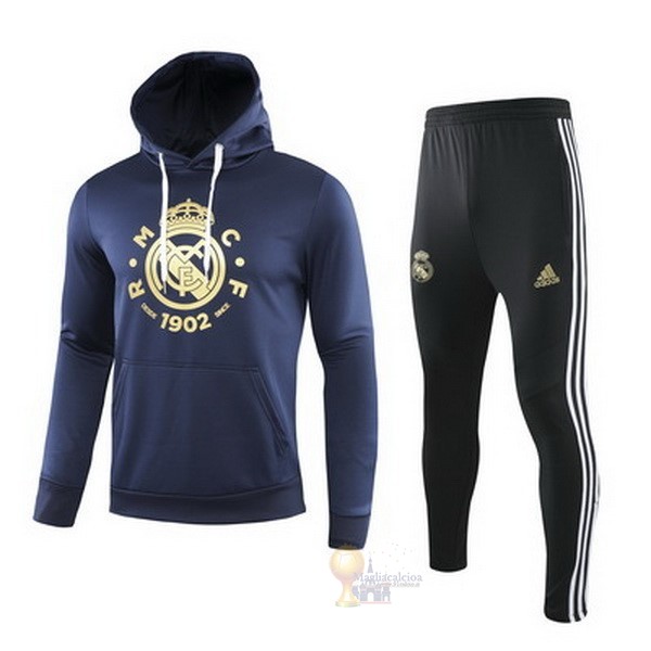 Calcio Maglie Tuta Presentazione Real Madrid 2019 2020 Nero Blu Giallo