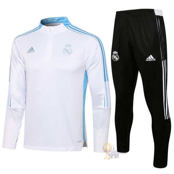 Calcio Maglie Giacca Bambino Real Madrid 2021 2022 Bianco Blu Nero