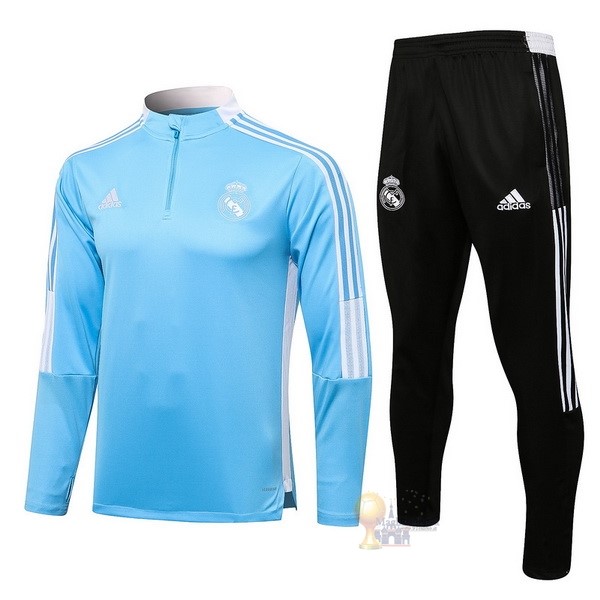 Calcio Maglie Giacca Bambino Real Madrid 2021 2022 Blu Bianco Nero