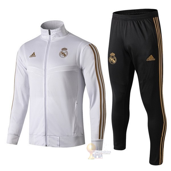Calcio Maglie Tuta Presentazione Bambino Real Madrid 2019 2020 Bianco Giallo