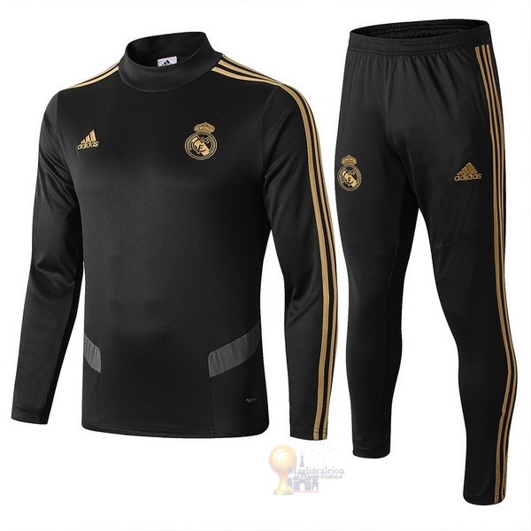 Calcio Maglie Tuta Presentazione Bambino Real Madrid 2019 2020 Nero Grigio