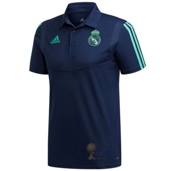 Calcio Maglie Polo Real Madrid 2019 2020 Blu Navy Verde