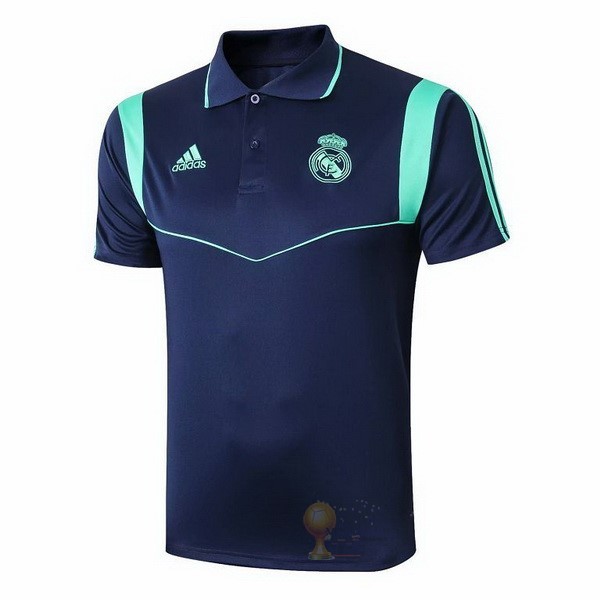 Calcio Maglie Polo Real Madrid 2019 2020 Blu Verde Navy