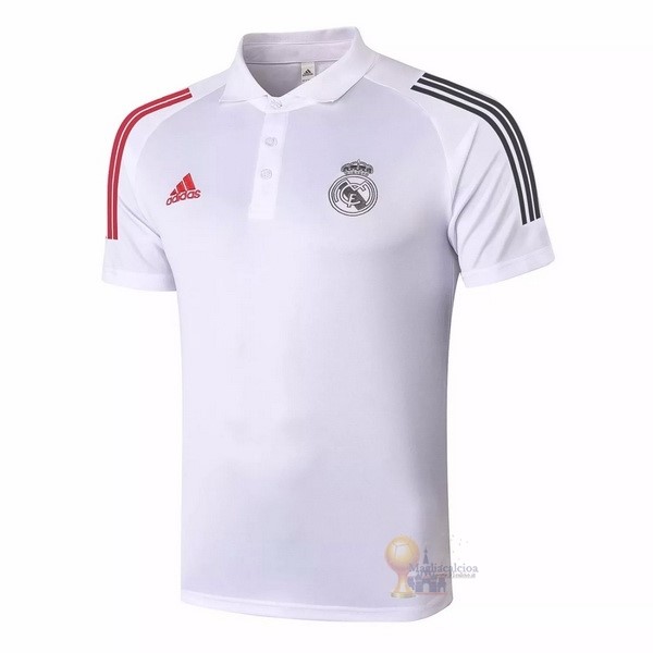 Calcio Maglie Polo Real Madrid 2020 2021 Bianco Rosso