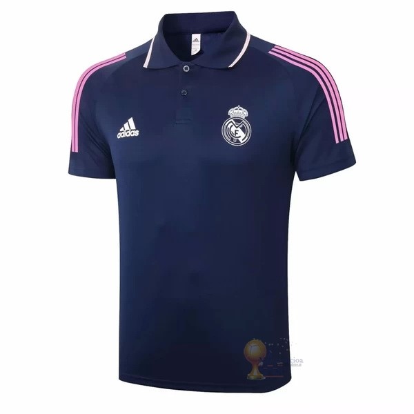 Calcio Maglie Polo Real Madrid 2020 2021 Blu Navy