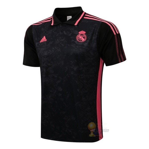 Calcio Maglie Polo Real Madrid 2021 2022 Nero Rosa