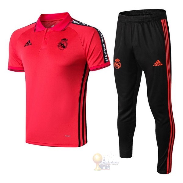 Calcio Maglie Set Completo Polo Real Madrid 2019 2020 Rosso Nero