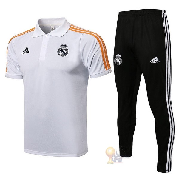 Calcio Maglie Set Completo Polo Real Madrid 2021 2022 Bianco Nero