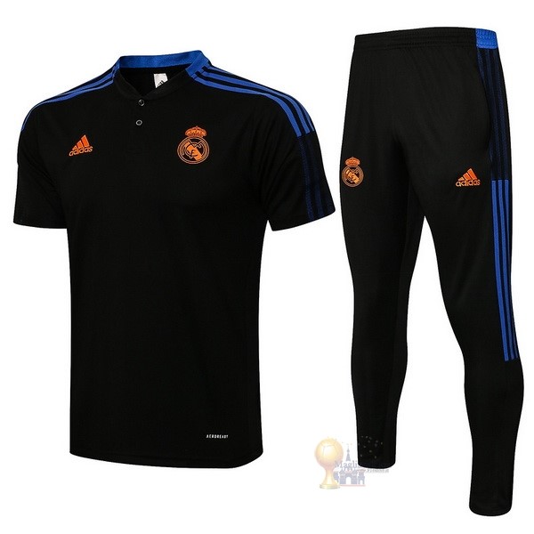 Calcio Maglie Set Completo Polo Real Madrid 2021 2022 Nero Blu