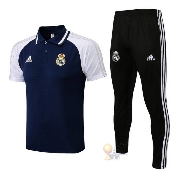 Calcio Maglie Set Completo Polo Real Madrid 2022 2023 Nero Bianco