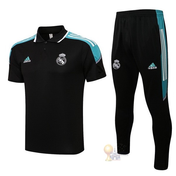 Calcio Maglie Set Completo Polo Real Madrid 2022 2023 Nero Verde