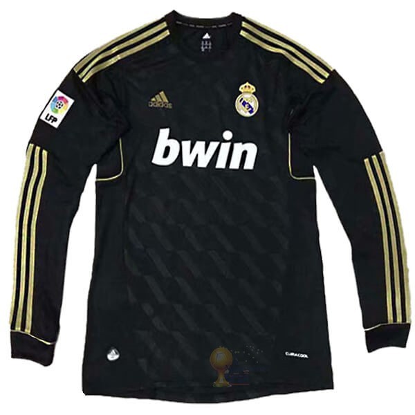 Calcio Maglie Away Manica lunga Real Madrid Retro 11 12 Nero