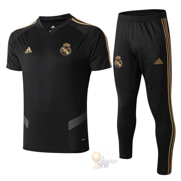 Calcio Maglie Formazione Set Completo Real Madrid 2019 2020 Nero Giallo