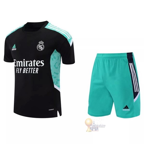 Calcio Maglie Formazione Set Completo Real Madrid 2021 2022 Nero Verde